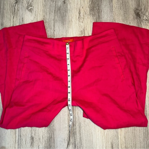 CORTONNAIRE Pants Womens L Pink Linen Blend Pockets Elastic Waistband NWT - Picture 5 of 11